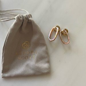 Kendra Scott brown opal and gold earrings